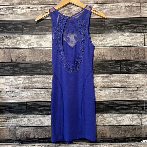Free People Indigo Bodycon Backless Mini Dress Women’s Size XS Cotton - Picture 3 of 11
